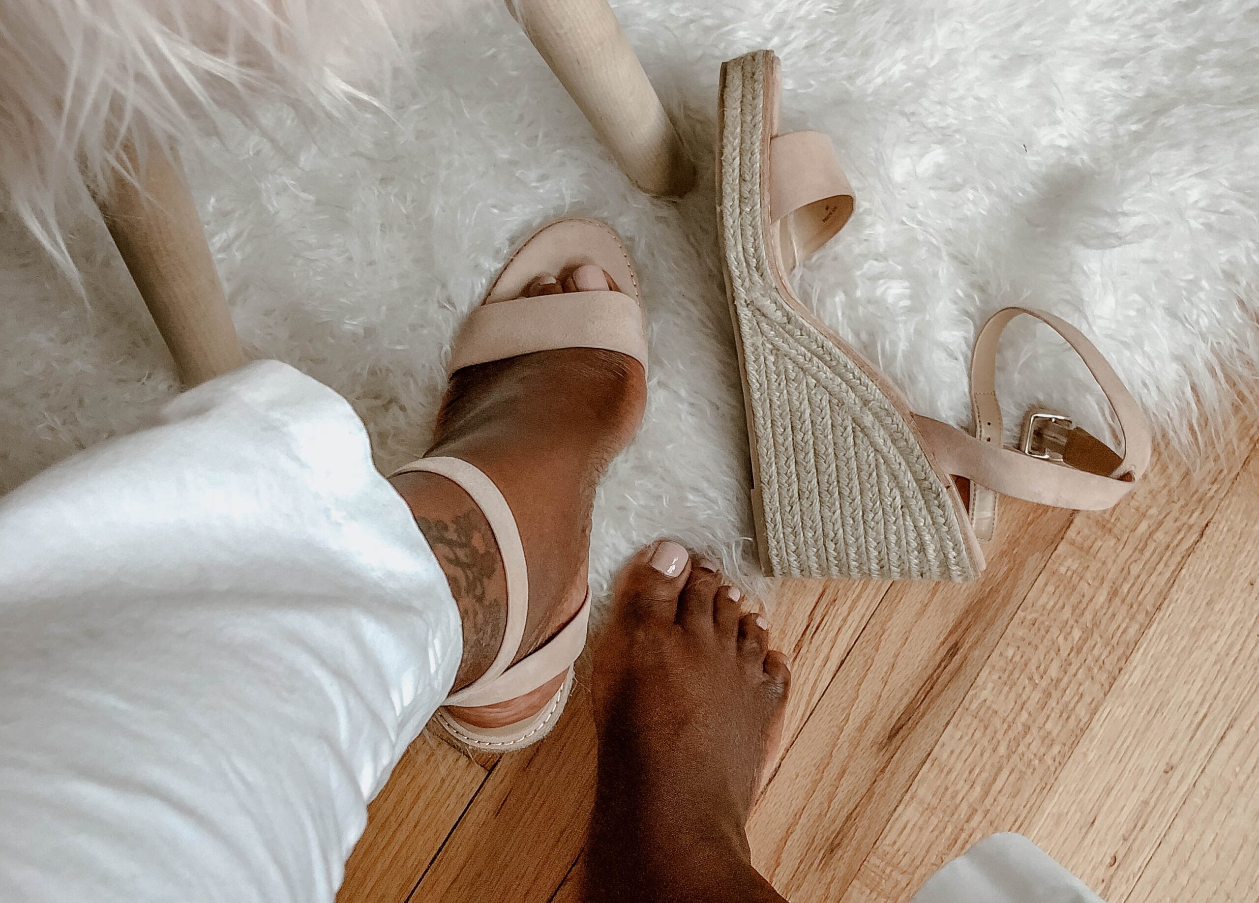 blush pink wedges